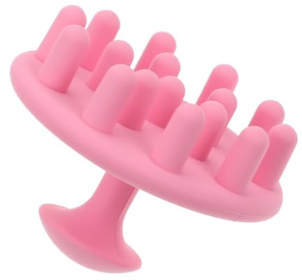 Beaupretty Silikon Kopfhaut Massagebürste mit Weichen Borsten Langlebiges Material Ergonomischer Griff für Nasses und Trockenes Haar Gründliche Reinigung und Entspannende Zufällige Farbe