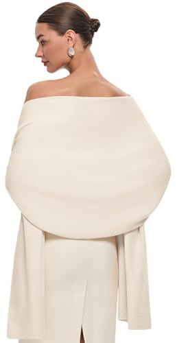 PULI Damen Pashmina Schal Festlich Abendkleider Hochzeit Stola | Dicker warmer Winterschal ideal für Hochzeiten festliche Anlässe