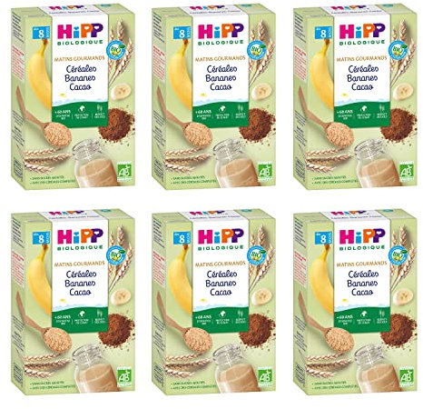Hipp Biologique Céréales Bananes Cacao Dès 8 Mois 6 Boîtes de 250 g