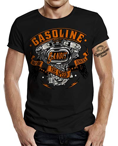 GASOLINE BANDIT Original Design Biker Shirt: Only for The Speed Junkies, Shovel