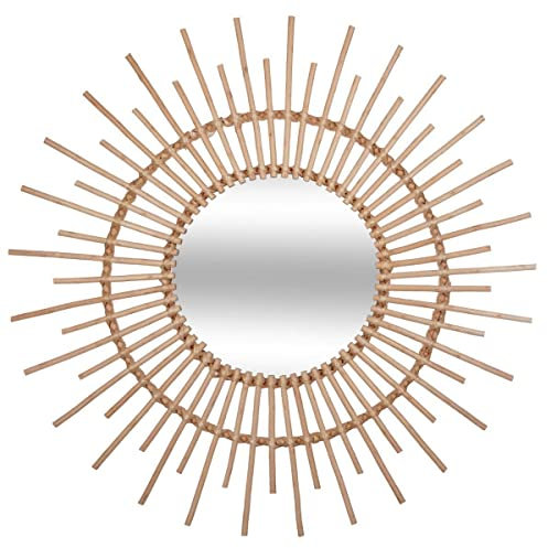Atmosphera - Spiegel Soleil - Rattan D 76 cm - Beige