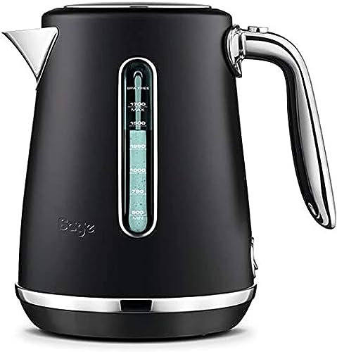 Sage - The Soft Top Luxe Quiet Electric Kettle - Fast Boil, Opens Softly, Elegant Design - 1.7 L Capacity, Cordless, 2400 W - Black Truffle