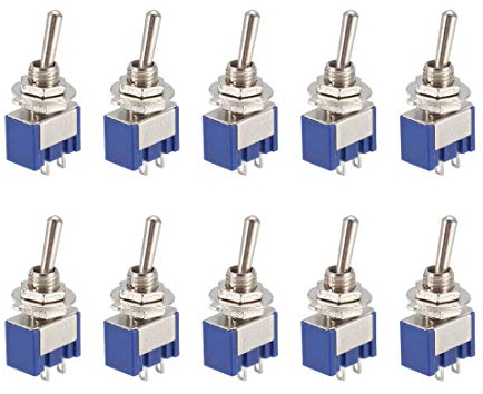 sourcing map 10Stk, 125VAC 6A Ein/Aus 2 Position Klemme SPDT Verriegelung Mini Kippschalter de