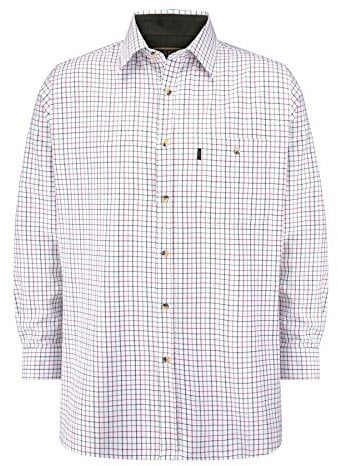 WALKER AND HAWKES - Men's Green 100% Single Brushed Cotton Brocton Durable Country Shirt - Blue - Medium (40'')