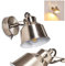 hofstein Applique Safari finitions acier brossé, spot mural avec interrupteur intégré, pour une ampoule E14, ampoule(s) non incluse(s)