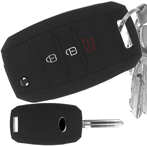 Klapp Schlüssel Hülle Schwarz Kompatibel mit KIA Picantio Rio Ceed Soul Sportage Stonic Carens