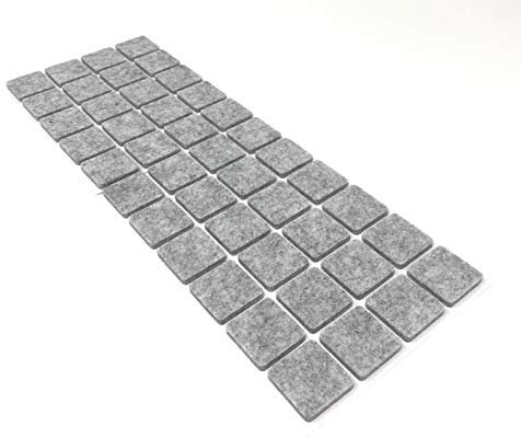 Hochwertige Filzgleiter selbstklebend - 44 Stück á 25x25mm dunkelgrau & quadratisch bei 4mm Stärke - ORIGINAL Protecticure - Möbelgleiter für Tische, Stühle, Schränke, Regale, Hocker etc.