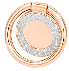 lenoup Glitzer Bling Handy Ring Smartphone Fingerhalterung, Funkelnder Handyring Fingerhalterung Kickstand,Handyringhalterung Finger für Fast alle Handys/Pad(Roségold)