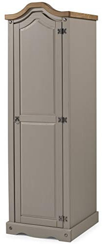 Mercers Furniture Corona Grey Wax 1 Door Arch Top Wardrobe