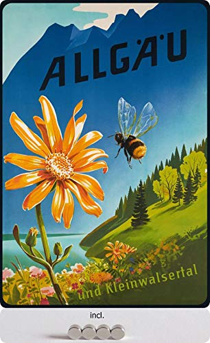 Blechschild 20x30cm gewölbt incl. 4 Magneten Reise Plakat Allgäu und Kleinwalsertal Deko Geschenk Schild