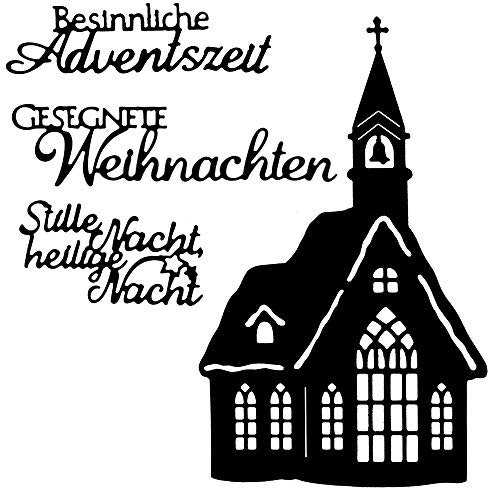Ideen mit Herz Stanzschabonen | Kirche & Weihnachtsgrüße | 4 Stück