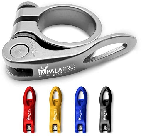 IMPALAPRO Bike - Chiusura Sella - Morsetto Reggisella Bicicletta con Leva a Sgancio Rapido - Morsetto a Sgancio Rapido - Sgancio Rapido Sellino Bici - Sgancio Rapido MTB (Argento, 34,9 mm)