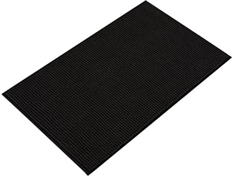 BM 4424 Tappeto Bagno Assorbente a pelo in Microfibra Ciniglia 45x75 cm Nero Tappetino Lavabile Morbido Antiscivolo da Terra per Vasca