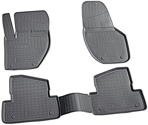 Recambo 3D Gummi Fußmatten kompatibel für Volvo V40 II + V40 Cross Country | 2012-2019 | Auto Gummimatten | Passgenau | mit Rand | schwarz