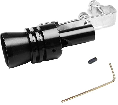 PREMIUM Auspuff Sound Booster Pfeife für Fake V8 Turbolader pfeifen im Auto & Motorrad Endtopf I Universal Turbo whistle Soundgenerator Tuning - Auspuffpfeife für Endrohre (Schwarz, M)