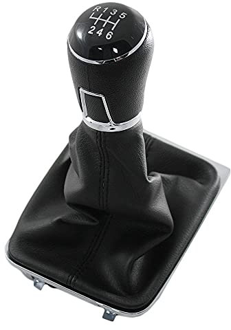 Schaltknauf Schaltmanschette Schaltsack Schalthebel Knauf Leder 6 Gang Rahmen Kompatibel Mit VW