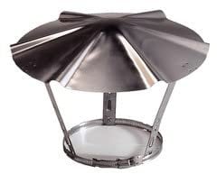 CHAPEAU DE TOITURE EN INOX ROND POUR RACCORDEMENT SUR TUBAGE CHEMINEE OU POLE AVEC COLIER DE SERRAGE REGLABLE DE 150 A 180MM