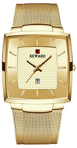 rorios Casual Herrenuhr Mode Uhren mit Edelstahlband Mesh Klassisch Analog Quarzuh für Herren Ultra Dünne Minimalistische Zifferblatt Armbanduhr
