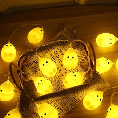 KINMRIS Osterküken Lichterkette Osterei Lichterkette, Ostereier Lichterketten Dekorationen LED Ostereier für Ostern Festlich Schlafzimmer Geburtstag Party Dekoration (3m 20 LEDs)