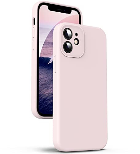 Supdeal Liquid Silicone Case for iPhone 12, [Camera Protection] [Anti Fingerprint] [Wireless Charging] 4 Layer Phone Case Protective Cover, Built-in Microfiber Case Cover, 6.1,Pink