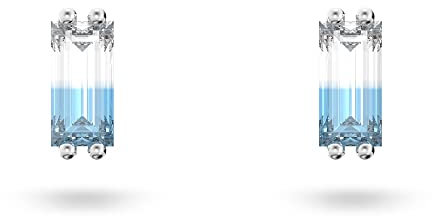 Swarovski Clous d'oreilles Stilla, Bleues, Métal rhodié