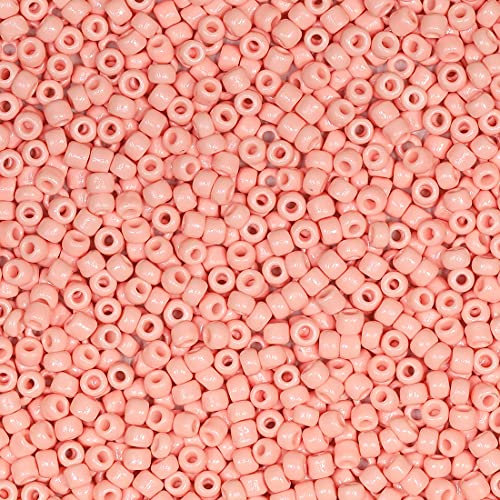 Bala&Fillic Hellrosa Farbe 3mm Perlen zum Auffädeln 3600Stücke/100Gramm,8/0 Glasperlen zur Herstellung Schmuck, Armbändern, Halsketten und Ohrringen (Hellrosa)