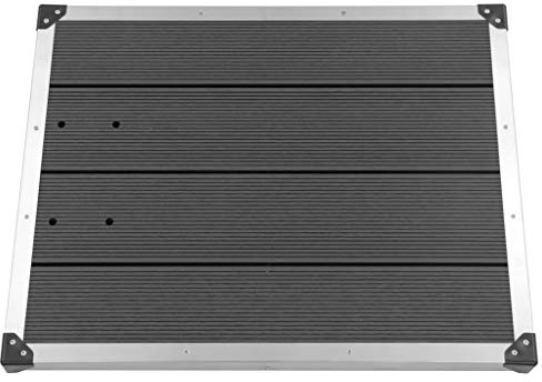 Gecheer Piatto Doccia,da Giardino,da Esterno,in WPC,Grigio,e Acciaio Inox,80x62 cm