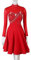 JRUIA Standard Tanzkleider Für Lateinamerikanische Tänze Hohem Damen Kragen Tango Übungsballsaal Aus Mesh Langen Ärmeln Tanz Kostüme Elegante Salsa Performance Tanzbekleidung Für Zumba Rumba,Rot,S