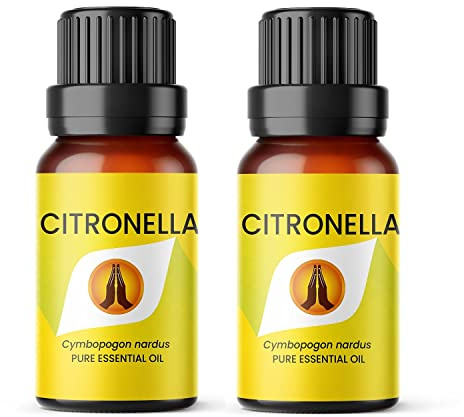Aroma Energy Citronella Essential Oil, 20ml (2x10ml Bottles) | Home diffuser oil, mosquito, insect, aromatherapy, garden burner, candle making, soap, wax melts | Natural, Vegan, UK Made