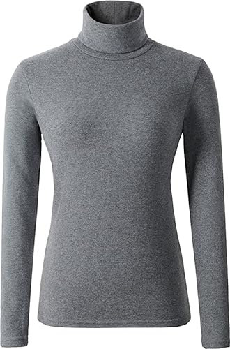 Ladies Polo Roll Neck Tops Long Sleeve Turtle Neck Plain Jumpers for Women Top T Shirts UK Plus Size 8 to 26. Charcoal