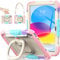 SEYMAC stock Kids Case for iPad (A16) 11th/10th Generation 11''/10.9'' 2025/2022, Full Body Shockproof Case with Screen Protector, 360° Rotating Handle Stand, Pencil Holder & Shoulder Strap, Pink