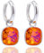 Creole mit Anhänger Silber 925 Marken Kristalle Feueropal Ohrringe Silber Damen Ohrhänger NOBEL SCHMUCK