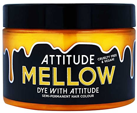 Attitude Semi-permanentes Haarfärbemittel l farbcreme für Cosplay, Karneval oder eine Mottoparty | Hairdye haarfarbe in Gelb I VEGAN l Mellow Gelb 135ML | Mischbare Tönungen
