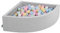 KiddyMoon Piscine À Balles pour Bébé Quart Angulaire 90X30cm/200 Balles 7Cm Fosses À Boules Jouet Enfant, Gris Clair: Bleu Pastel/Jaune Pastel/Blanc/Menthe/Rose Poudré