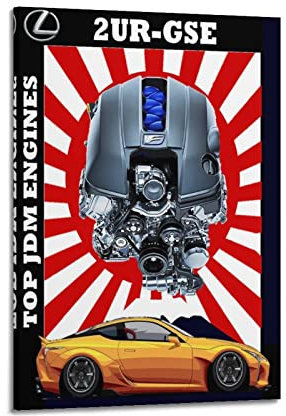 JDM Auto-Poster für Lexus 2UR-GSE Motor, dekoratives Gemälde, Leinwand, Wand- und Kunstbild, Familienschlafzimmer, Dekoration, 30 x 45 cm