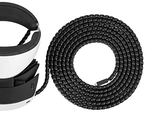 Geekria Cable Protectors Cover Compatible with PlayStation VR2 Cable, PS5 Electric Wires Case, VR Gaming Accessories, Prevent Pets From Biting The Cable (Black 17ft)