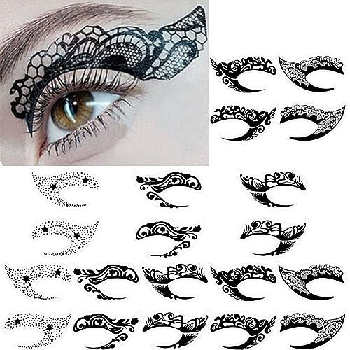 Hrippy Lidschatten Tattoo Aufkleber, 10 Paare Temporäre Augen Tattoo Make -up -übertragungsaufkleber Eyeliner Lidschatten Aufkleber Augen Make -up -Aufkleber Aufkleber