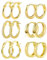 Gold Creolen Ohrringe Set, 6 Paar Creolen Gold Kleine für Damen, Hypoallergen Knorpel Huggie Gold Creolen Piercing Ohrringe für Mehrere Ohrlöcher