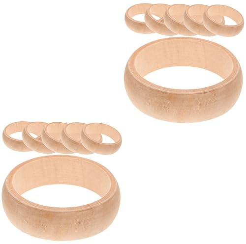 COHEALI 12 Stk Holzarmband Selber Machen Eine Armatur Schmuckstücke Armreif Material Zur Schmuckherstellung Natürliche Holzarmbänder Holzkreise Holzhandwerk Breites Armband Kind Eukalyptus