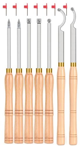 BomDog Drechselwerkzeuge Aus Hartmetall, 7-Teiliges Drechselwerkzeug-Set, Drechselwerkzeuge In Voller Größe Für Drechselbank, Holzbearbeitung, Rauer, Detailer, Finisher, Hohlfräse