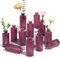ComSaf Glass Bud Vases Set of 12, Small Diamond Bud Vases in Bulk, Mini Flowers Vases for Centerpieces, Vintage Decor Centerpiece for Table, Wedding Recepetion, Home, Housewarming Gift (Wine Red)