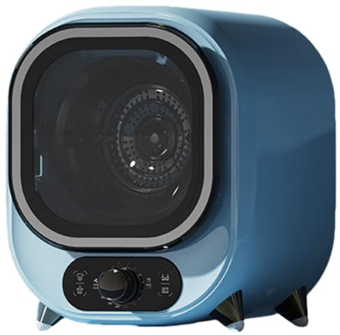 Qiang 450W Mini Sèche-Linge Portable 0,8Kg Seche Linge Electrique Séchoir Tambour en Acier Inoxydable Autoportant/sous Comptoir,pour Appartement,Dortoir,Blue