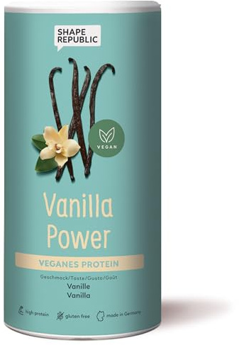 SHAPE REPUBLIC 3K Protein Pulver vegan Vanille - Eiweißprotein Pulver zum nachhaltigen Muskelaufbau - mit Vitamin B12