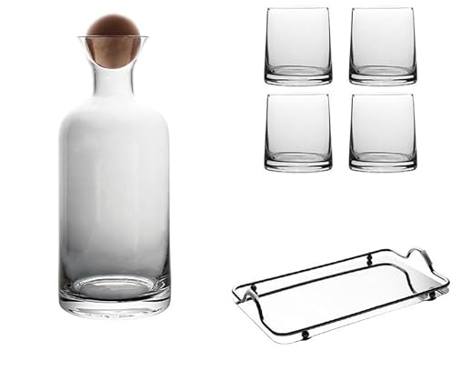 Water Pitcher Creative Juice Jug Water Cup Tray Set Colorful Glass Teacup Home Kitchen Dazzling Juice Pitcher Transparent Cold Kettle Iced Tea Pitcher (Color : 6pcs Gray)