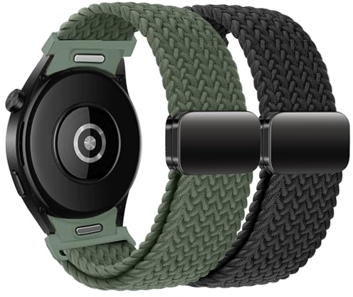 One-Click No Gap Braided Elastic Strap for Samsung Galaxy Watch 7 6 5 4 (40/44mm) 6 Classic 43mm 5 Pro(45mm) 4 Classic(42/46mm) Straps Nylon Loop Stretchy Sport Band for Galaxy Watch 7 6 5 4 FE