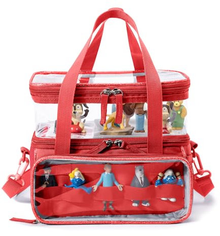 Double-Layer Carrying Case Compatible with Toniebox Audio Player Starter Set, Travel Bag Organizer Case for Tonies Characters, Tony Figures Storage Case, Carry Bag for Toniebox Accessories