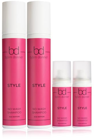 Björn Donner No wash Shampoo/Silk Edition 4 teiliges Set für den extra Frische-Kick und starkes Volumen