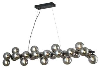Lucande Pendelleuchte Naelen (Modern) in Schwarz aus Metall (25 flammig, G9) - Glas Hängelampe Esstischlampe Hängeleuchte Wohnzimmerleuchte
