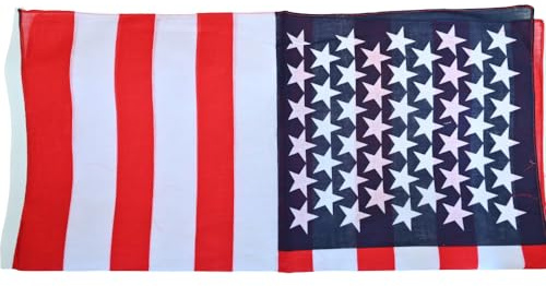 RockParty US Flag Bandana – Funky Stars & Stripes Head, Neck & Face Wrap Scarf for Men, Women & Teens