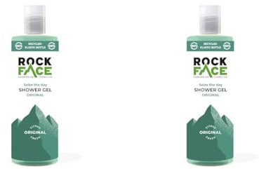 Rock Face Original Shower Gel 410ml | All in One Body Wash | Fresh Citrus Scent | Suitable for Hair and Body | Long-Lasting Scent (Pack of 2)